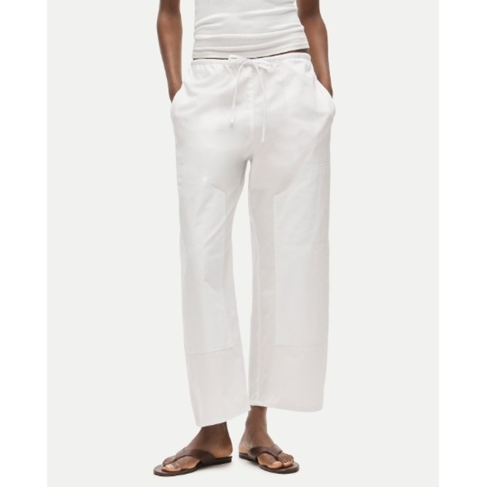 NEW J. Crew Pull-On Utility Pant Small White Coastal Beachy Summer CS252